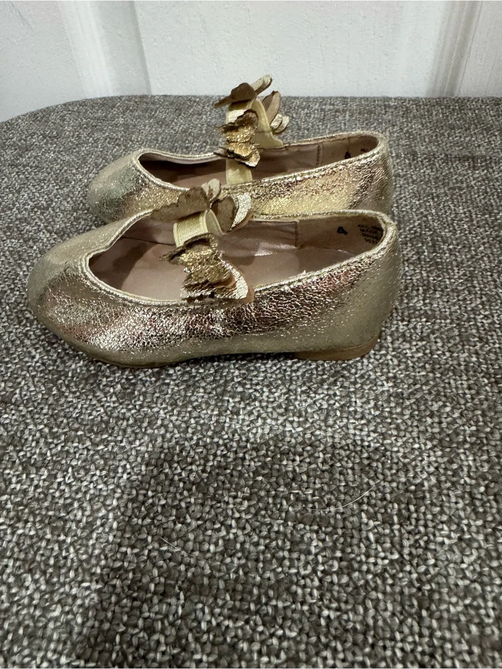 The Children's Place Gold Butterfly Mary Jane Flats